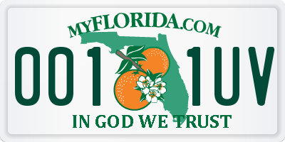 FL license plate 0011UV