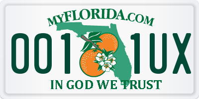 FL license plate 0011UX