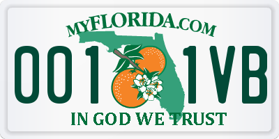 FL license plate 0011VB