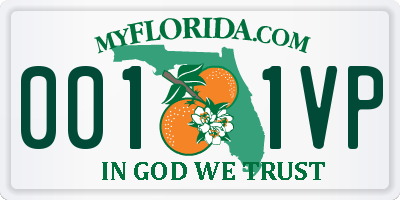 FL license plate 0011VP