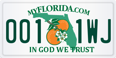 FL license plate 0011WJ