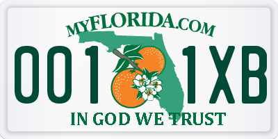 FL license plate 0011XB
