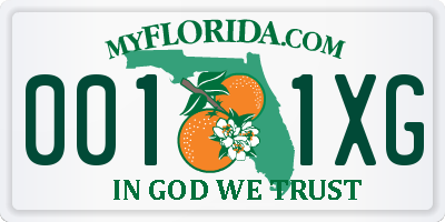 FL license plate 0011XG