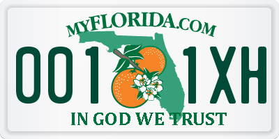 FL license plate 0011XH