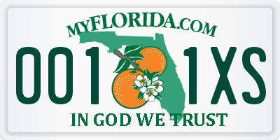 FL license plate 0011XS