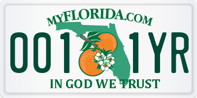 FL license plate 0011YR