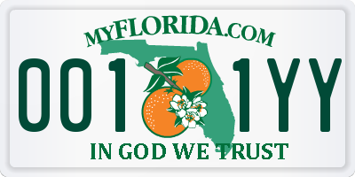 FL license plate 0011YY
