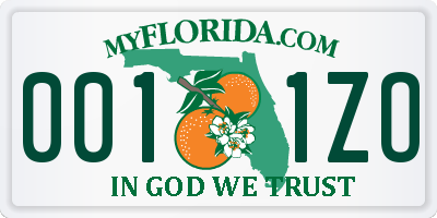 FL license plate 0011ZO