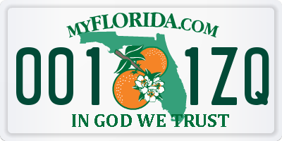 FL license plate 0011ZQ