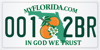 FL license plate 0012BR