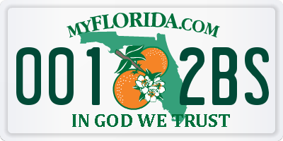 FL license plate 0012BS