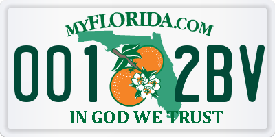 FL license plate 0012BV