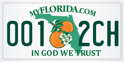 FL license plate 0012CH