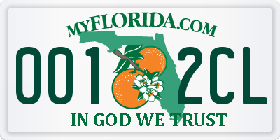 FL license plate 0012CL
