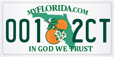 FL license plate 0012CT