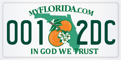 FL license plate 0012DC