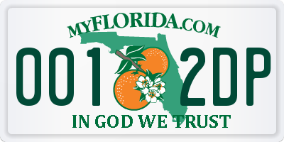 FL license plate 0012DP