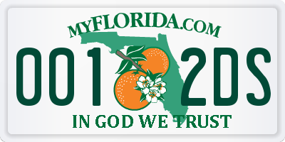FL license plate 0012DS