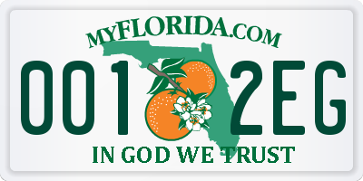 FL license plate 0012EG