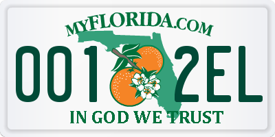 FL license plate 0012EL