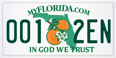 FL license plate 0012EN