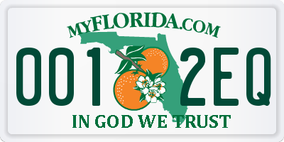 FL license plate 0012EQ