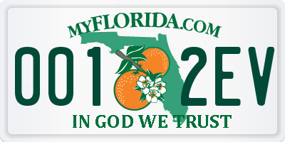FL license plate 0012EV