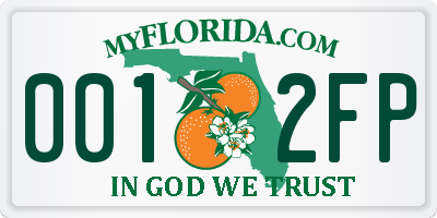FL license plate 0012FP