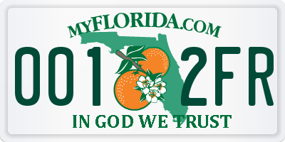 FL license plate 0012FR