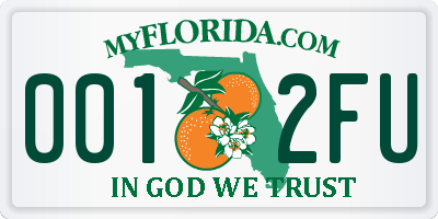 FL license plate 0012FU