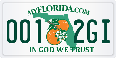 FL license plate 0012GI