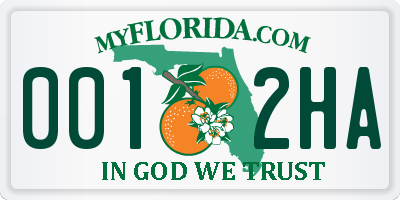 FL license plate 0012HA