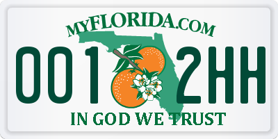 FL license plate 0012HH