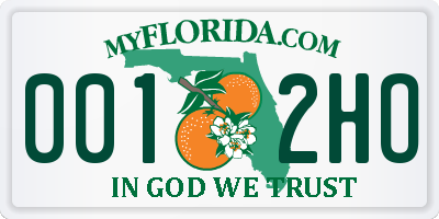 FL license plate 0012HO