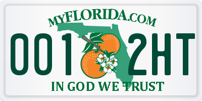 FL license plate 0012HT