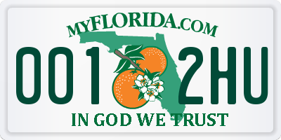 FL license plate 0012HU