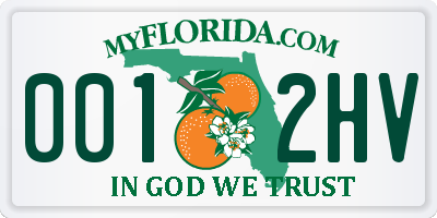 FL license plate 0012HV