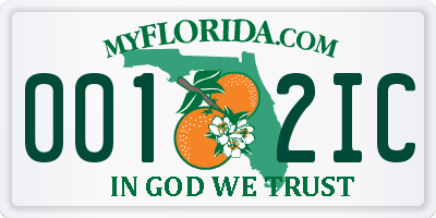 FL license plate 0012IC