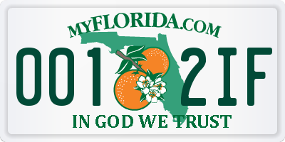 FL license plate 0012IF