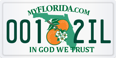 FL license plate 0012IL