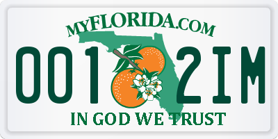 FL license plate 0012IM