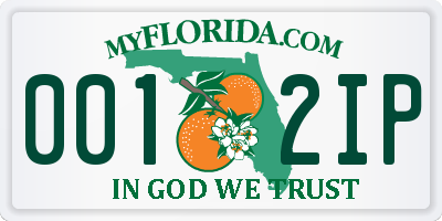 FL license plate 0012IP