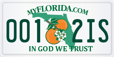 FL license plate 0012IS