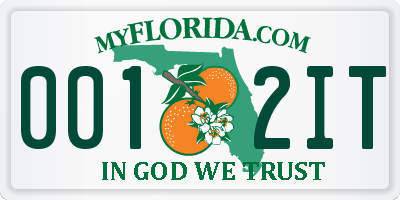 FL license plate 0012IT