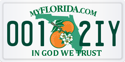 FL license plate 0012IY