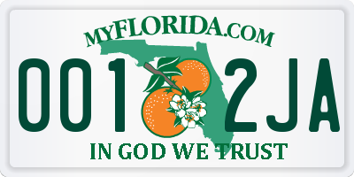 FL license plate 0012JA