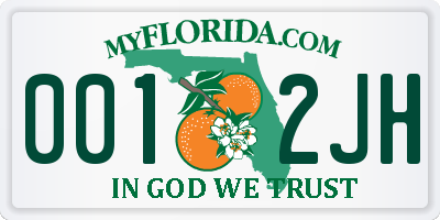 FL license plate 0012JH