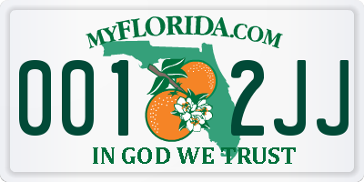 FL license plate 0012JJ