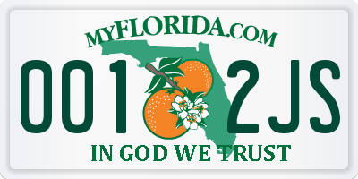 FL license plate 0012JS