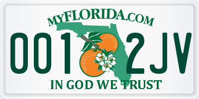 FL license plate 0012JV